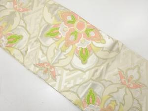 アンティーク　紗綾型に華紋織り出し袋帯（着用可）